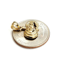 Load image into Gallery viewer, 14k yellow gold pumpkin pendant charm Halloween scary spooky fine jewelry 1.7g
