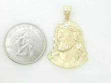 Load image into Gallery viewer, 14k yellow gold jesus face head pendant charm fine religious gift jewelry 4.2g
