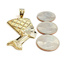 Load image into Gallery viewer, 10k solid yellow Gold Egyptian queen Nefertiti head Pendant fine jewelry 7.1g
