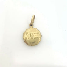 Load image into Gallery viewer, 14k yellow gold round hollow baptism bautizo pendant charm jewelry 0.47" 1.1g
