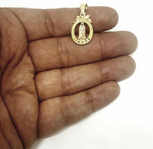 Load image into Gallery viewer, New 14k gold oval virgin Mary Guadalupe pendant charm fine gift jewelry 3.3g
