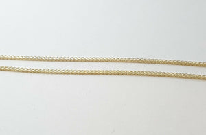 New 14K Yellow Gold 0.8mm Square Spiga Wheat Chain Necklace fine gift 1.90g 24"