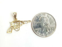Load image into Gallery viewer, 14k yellow solid Gold handgun pistol gun Pendant charm fine gift jewelry 1.8g

