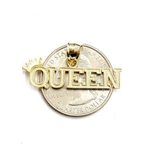 Load image into Gallery viewer, New 10k yellow Gold Queen Crown Tiara Pendant charm gift fine jewelry 1.6g

