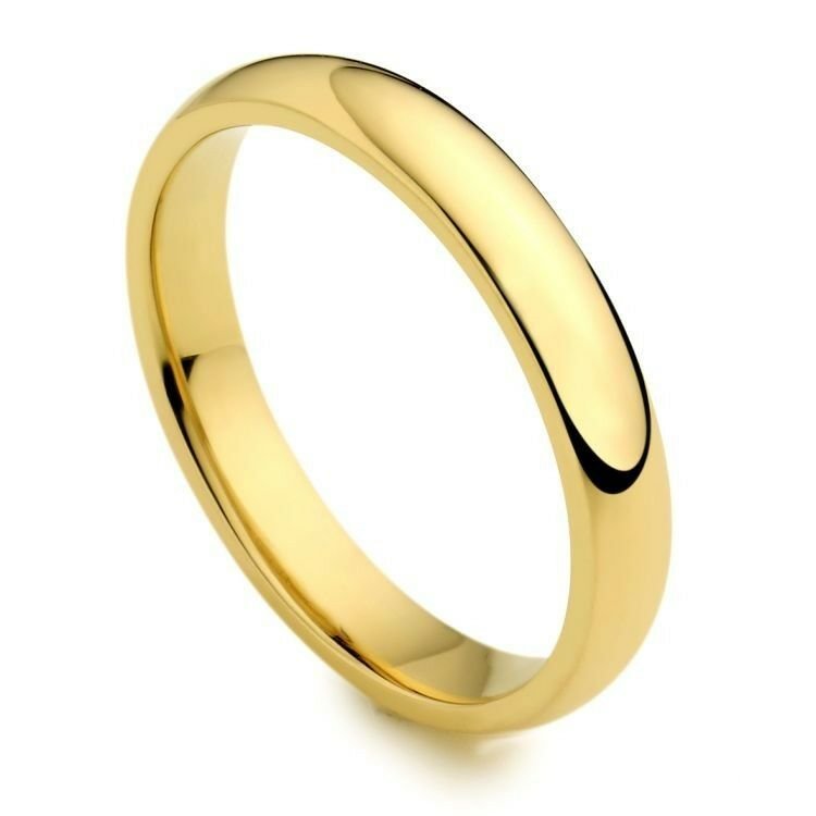 Men's Women's Solid 14K Yellow Gold Plain Wedding Ring Band jewelry 3MM Size 13