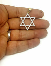 Load image into Gallery viewer, 14k yellow gold star of David Israel pendant Cubic zirconia fine jewelry 3.8g
