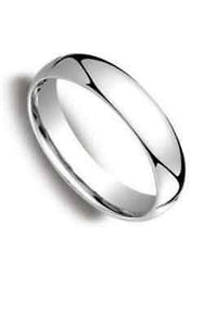 Mens Women Solid 14K White Gold Plain Wedding Ring Band Comfort Fit 5MM Size 7