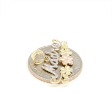 Load image into Gallery viewer, New 14k tri color Gold madre mother flower Pendant charm fine gift jewelry 1.7g
