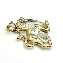 Load image into Gallery viewer, 10k yellow solid Gold lion full body Pendant charm Leo zodiac fine jewelry 4.8g
