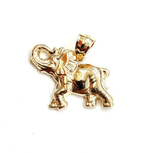 14k yellow Gold elephant Pendant charm unisex fine gift good luck jewelry 1.4g