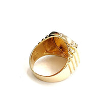 Load image into Gallery viewer, 14K Gold men's coin ring 12.9g 5 dollars 1/10 oz 22k American eagle size 10.25
