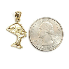 Load image into Gallery viewer, 14k solid yellow Gold Egyptian Nefertiti head queen Pendant fine jewelry 1.3g
