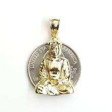 Load image into Gallery viewer, New 10k yellow gold buddha buda buddah pendant charm fine religious jewelry 3.1g
