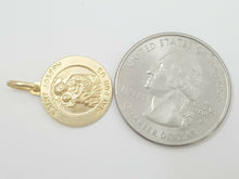 Load image into Gallery viewer, 14k solid yellow gold round saint Joseph pendant fine religious jewelry 0.60" 2g
