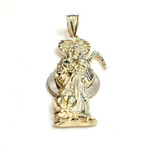 Load image into Gallery viewer, 10k yellow gold Santa Muerte holy death Pendant fine gift jewelry unisex 8.8g
