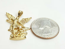 Load image into Gallery viewer, New 14k yellow gold saint Michael pendant charm fine religious gift jewelry 3.5g
