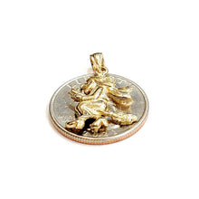 Load image into Gallery viewer, New 14k yellow Gold solid Witch on Broom Pendant charm Gift fine jewelry 2.7g
