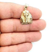 Load image into Gallery viewer, 10k yellow solid Gold Egyptian pharaoh king head Pendant fine gift jewelry 4.4g
