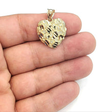 Load image into Gallery viewer, New 10k yellow gold nugget heart pendant charm fine gift  for women jewelry 2.6g

