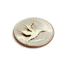 Load image into Gallery viewer, 14k yellow Gold tiny hummingbird Pendant charm fine gift jewelry for her 0.5g
