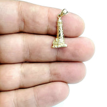 Load image into Gallery viewer, New 14k yellow gold lighhouse pendant charm gift fine jewelry 1.4g
