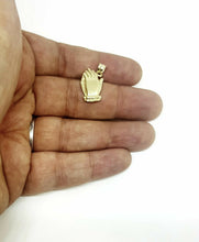 Load image into Gallery viewer, New 10k yellow gold praying hands pendant charm fine religious gift jewelry 2.3g
