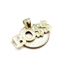 Load image into Gallery viewer, New 10k yellow Gold Boss dollar sign word Pendant charm fine gift jewelry 3.1g
