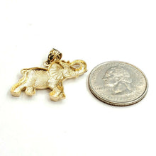 Load image into Gallery viewer, 14k yellow Gold elephant Pendant charm unisex fine gift good luck jewelry 3.5g
