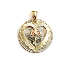 Load image into Gallery viewer, New 14k 3 color solid Gold heart rose flower Pendant charm fine love jewelry 2g
