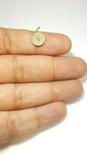 Load image into Gallery viewer, 14k gold two tone round saint Benedict San Benito pendant religious 0.39" 0.6g
