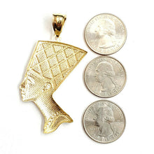 Load image into Gallery viewer, 10k solid yellow Gold Egyptian queen Nefertiti head Pendant fine jewelry 7.1g
