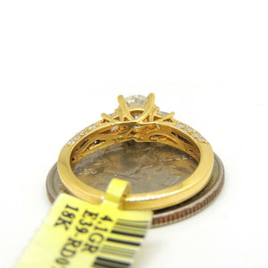 1.39Ct Natural Diamond 18k yellow Gold women Wedding Engagement Ring Size 6.75