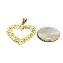 Load image into Gallery viewer, New 10k yellow gold heart pendant charm love Amor fine gift women jewelry 3g
