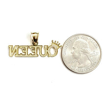 Load image into Gallery viewer, New 10k yellow Gold Queen Crown Tiara Pendant charm gift fine jewelry 1.6g
