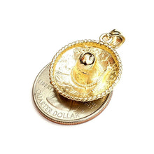 Load image into Gallery viewer, 14k yellow gold solid 3D Sombrero Mexican hat Mexico pendant charm jewelry 4.8g

