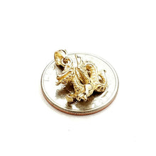 Load image into Gallery viewer, 14k yellow Gold 3D winged dragon Pendant charm solid gift fine jewelry 4.2g
