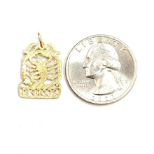 Load image into Gallery viewer, 14k yellow Gold scorpion zodiac sign astrology Pendant charm fine jewelry 1.3g

