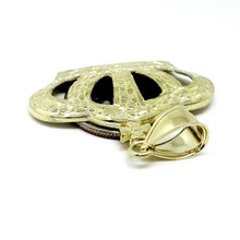Load image into Gallery viewer, 10k yellow gold crown pendant charm fine jewelry gift necklace diamond cut 4.8g
