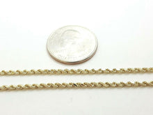 Load image into Gallery viewer, New 10K yellow gold 2mm hollow rope chain Necklace fine gift jewelry 4.3g 24&quot;
