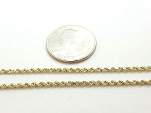 New 10K yellow gold 2mm hollow rope chain Necklace fine gift jewelry 4.3g 24"