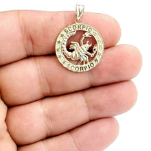 Load image into Gallery viewer, 10k yellow Gold scorpion zodiac sign round Pendant charm fine gift jewelry 2.5g

