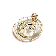 Load image into Gallery viewer, New 14k yellow gold moon and star pendant charm astronomy gift fine jewelry 1.1g
