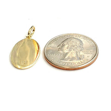 Load image into Gallery viewer, 14k yellow gold oval saint Christopher pendant charm fine religious jewelry 2.4g

