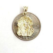 Load image into Gallery viewer, 10k yellow gold Tiny Jesus face head pendant charm fine religious jewelry 1.2g
