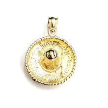Load image into Gallery viewer, 14k yellow gold solid 3D Sombrero Mexican hat Mexico pendant charm jewelry 4.8g
