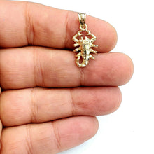 Load image into Gallery viewer, New 10k yellow gold scorpion Scorpio pendant charm zodiac sign fine jewelry 1.5g
