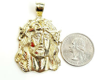 Load image into Gallery viewer, 10k yellow gold jesus face head pendant charm fine religious gift jewelry 8.2g
