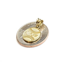 Load image into Gallery viewer, New 10k yellow Gold tiny baseball #1 player Pendant charm sport jewelry 1.1g
