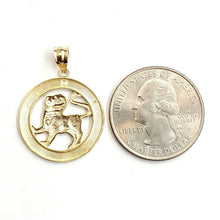 Load image into Gallery viewer, New 10k yellow Gold round lion Leo zodiac sign Pendant charm fine jewelry 2.4g
