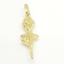 Load image into Gallery viewer, 14k yellow Gold 3D hollow ballerina dancer Pendant gift for her fine jewelry  1g
